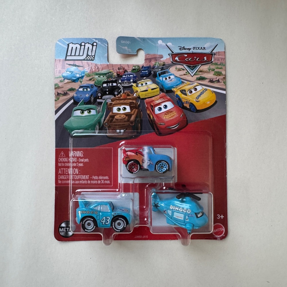Mattel Disney Pixar Cars Mini Racers 3 pk Lightning McQueen King Turbosky GKG01